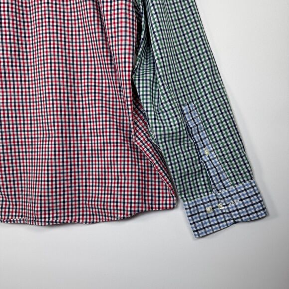 Brooks Brothers Mens XL Patchwork Check Button Down Shirt Multicolor Gingham - Picture 8 of 16